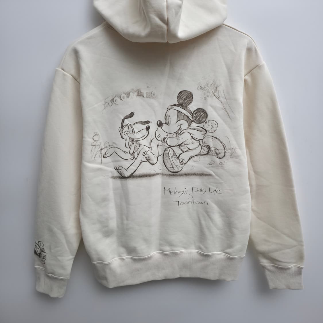 [M] 새상품 디즈니 미키마우스 아이보리 후드티 상품이미지1