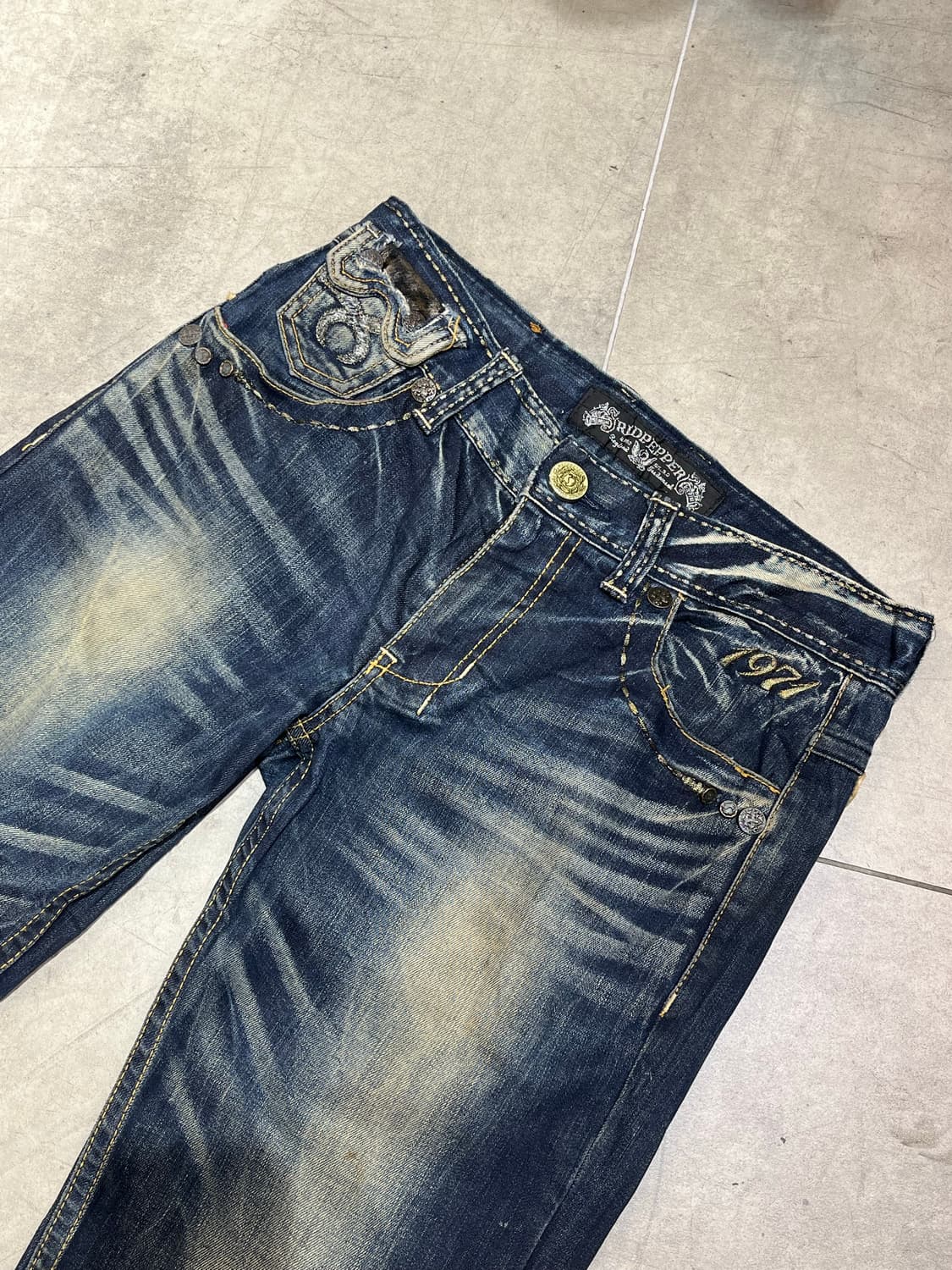 RED PEPPER 락펑크 십자가 와이드 데님 팬츠  상품이미지9