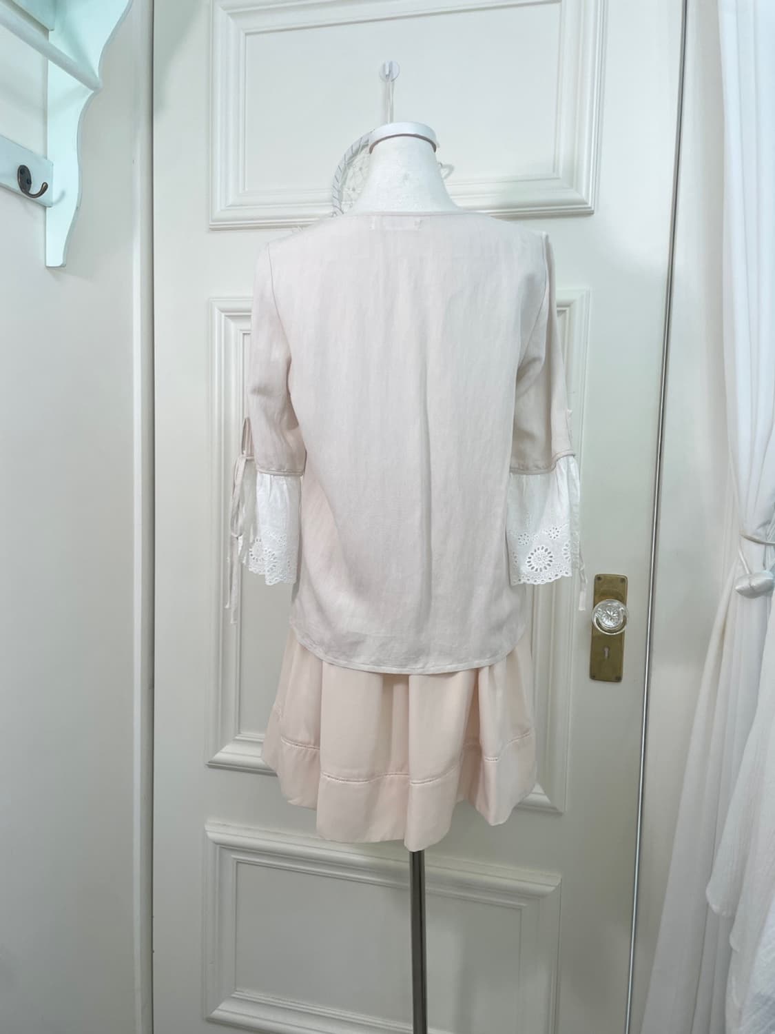 sheer coral shirring button midi skirt 상품이미지8