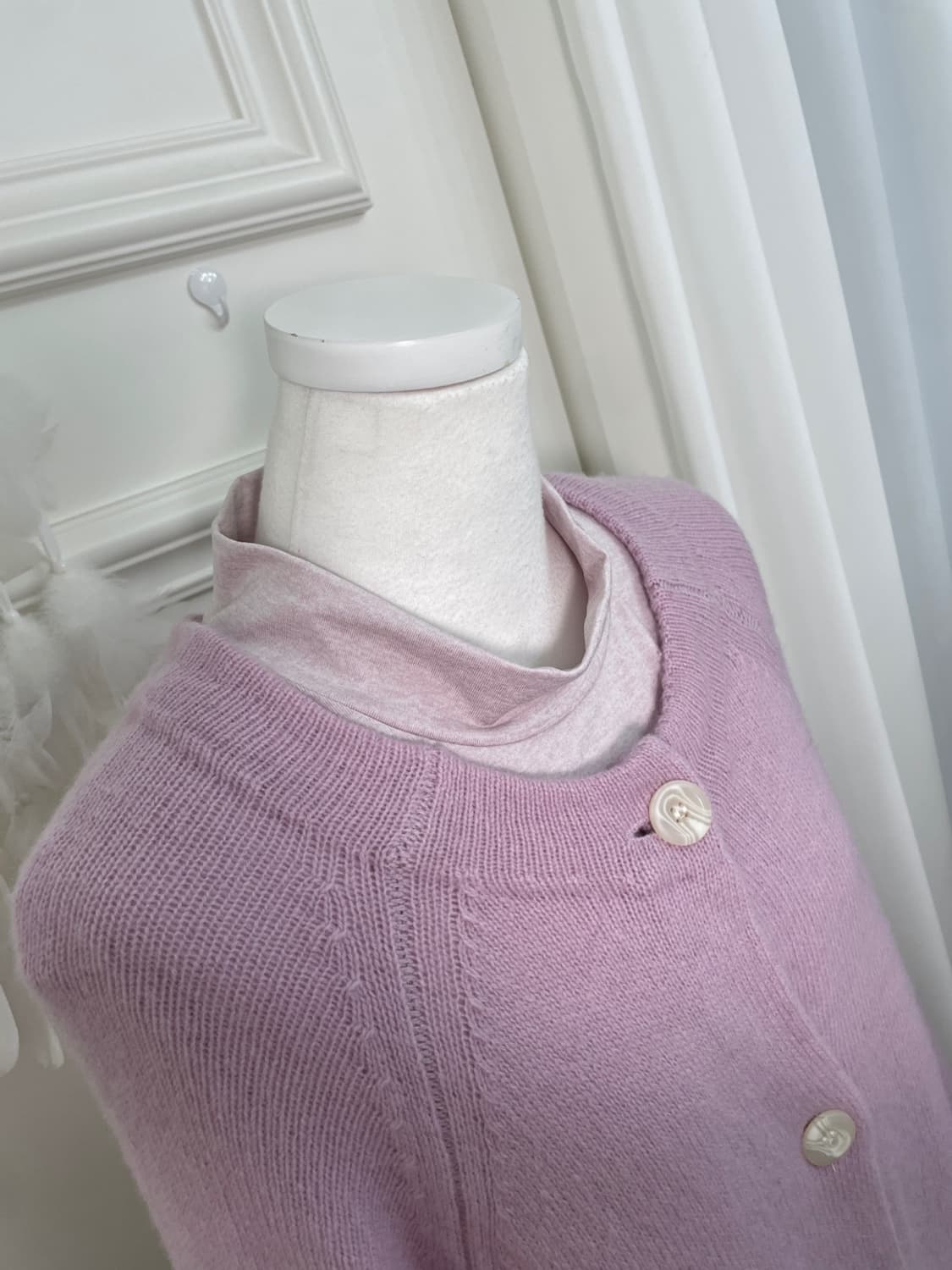 purple pink wool basic reglan cardigan&p 상품이미지7