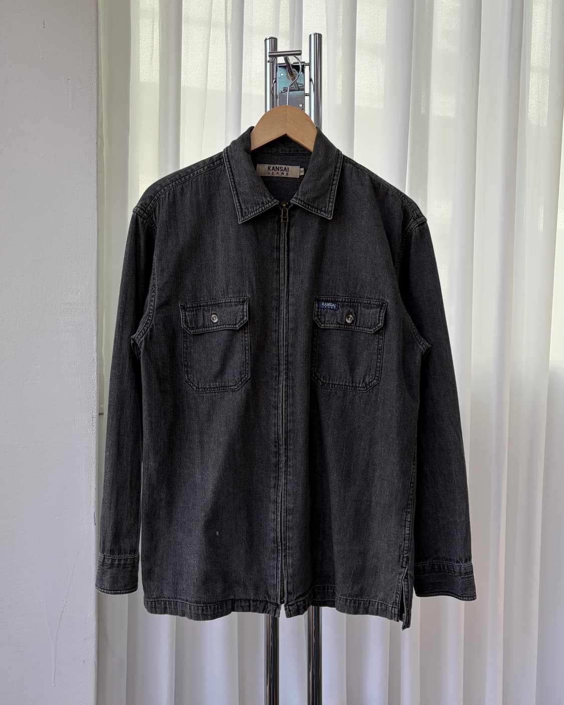 [M]KANSAI JEANS 간사이 진스 흑청 집업 셔츠 자켓 상품이미지3