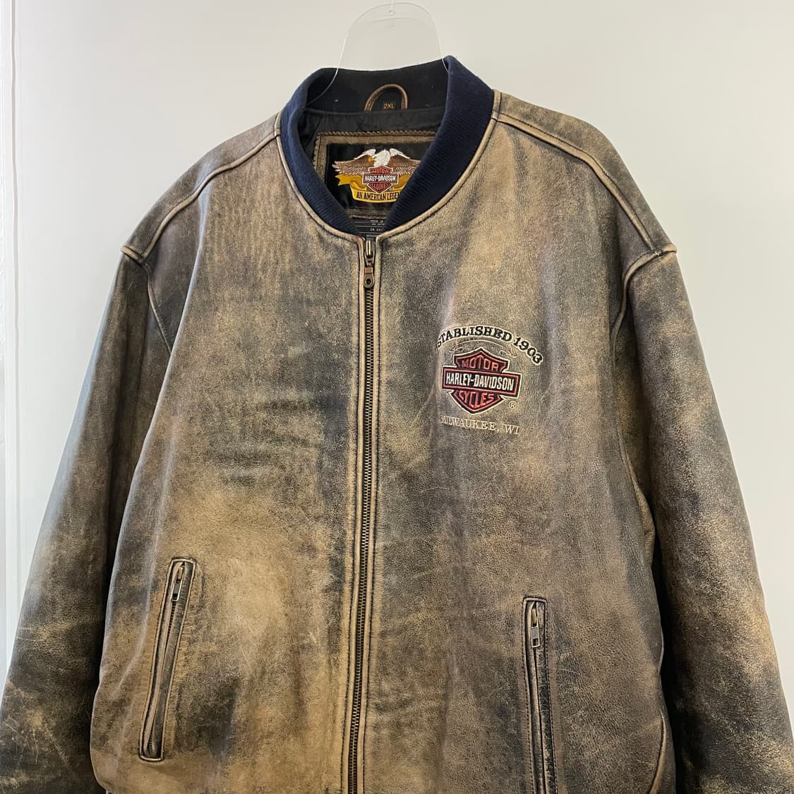 90s 할리데이비슨 가죽 봄버자켓 상품이미지4
