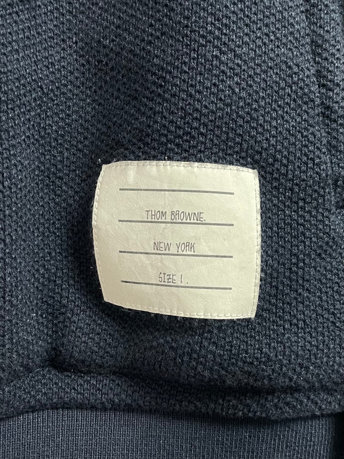 톰브라운 사선완장 네이비 니트 후드티 (on.149)  상품이미지4