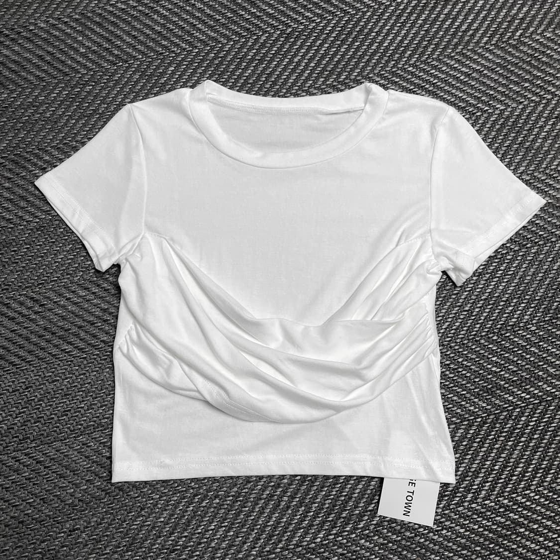 빈티지 우먼스 드레이프 디테일 반팔 티셔츠y 5331 상품이미지2