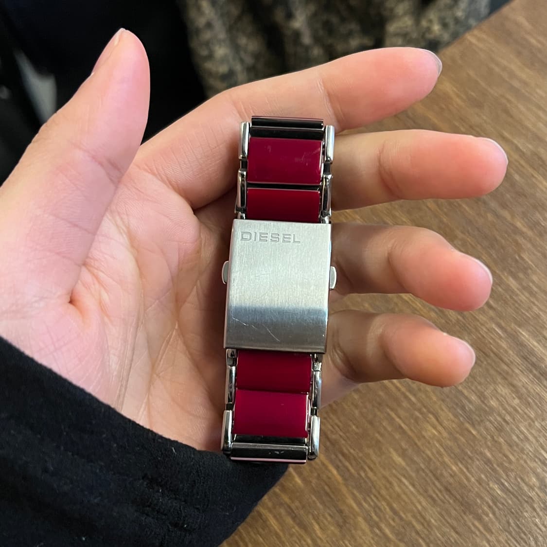 디젤 빈티지 희귀 와인컬러 메탈시계 상품이미지5
