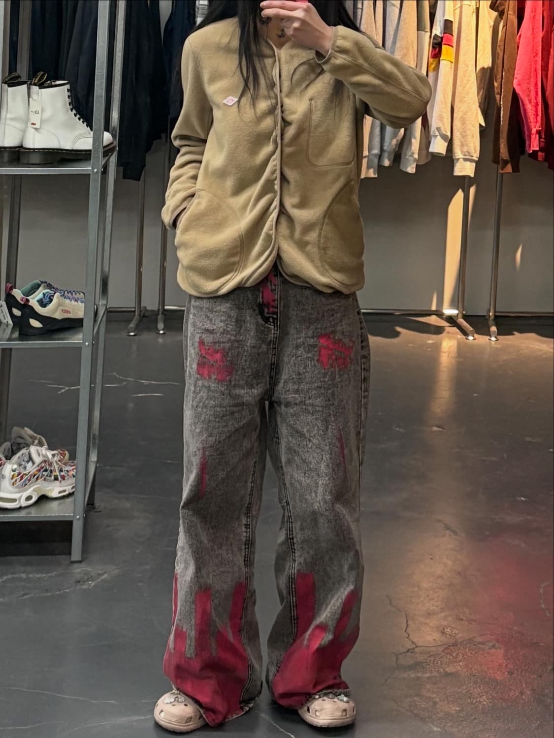 단톤 브라운 버튼 플리스 자켓 A3436 상품이미지1