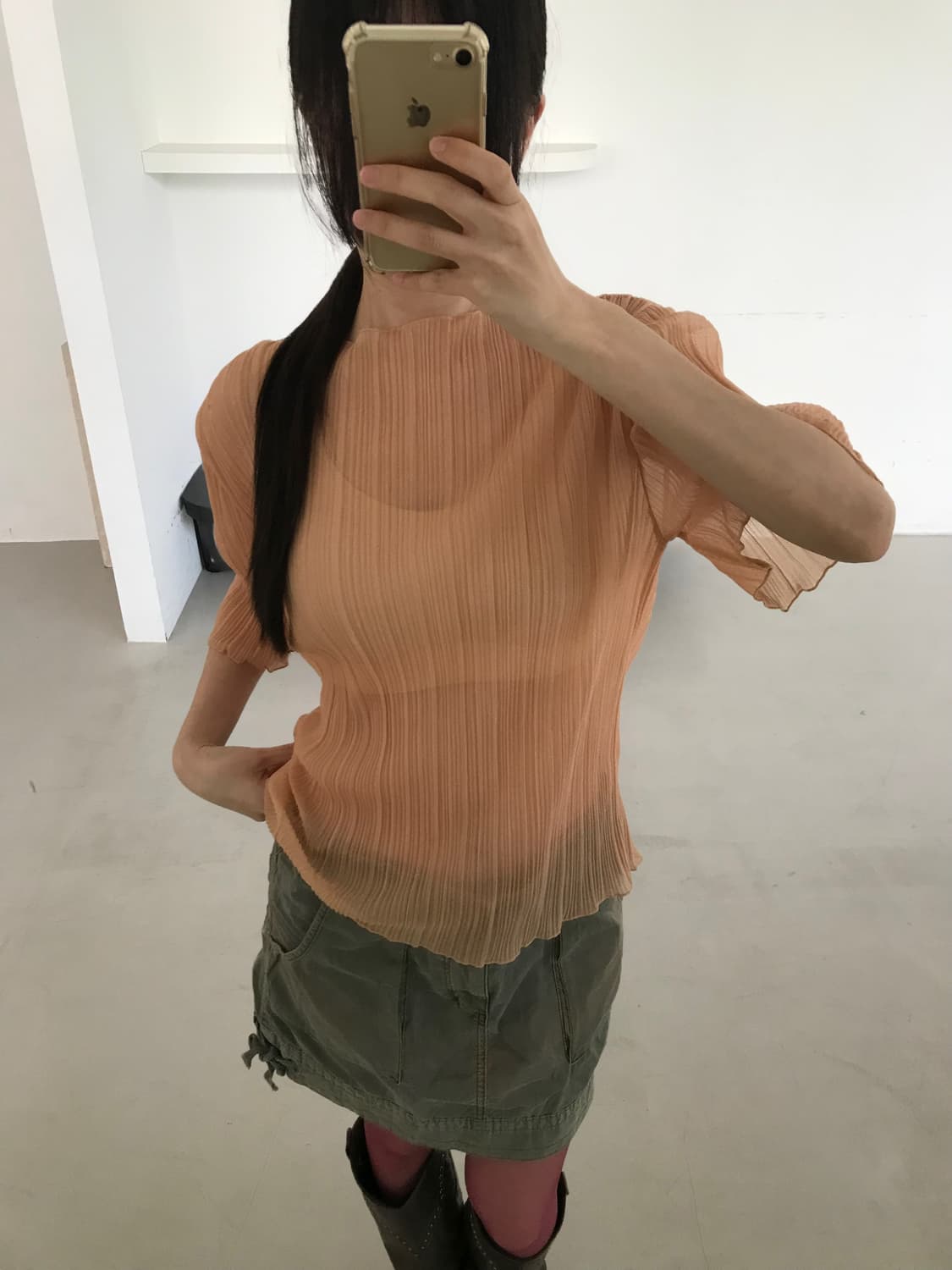vintage pleats top 상품이미지1