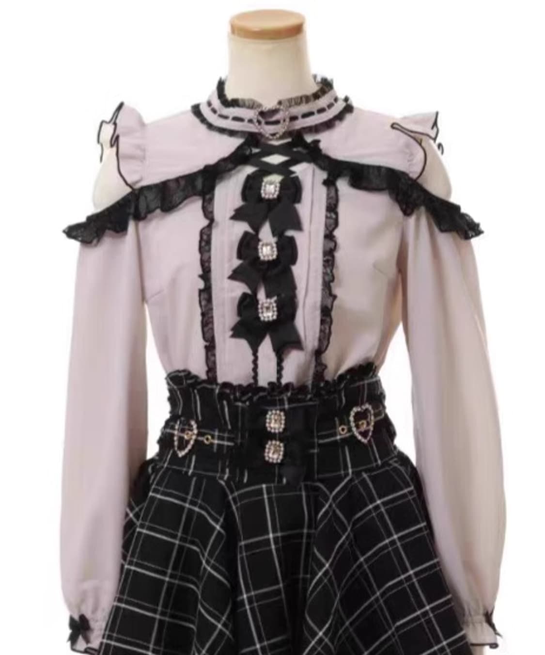 리즈리사 하트버클 3연리본 블라우스 상품이미지1