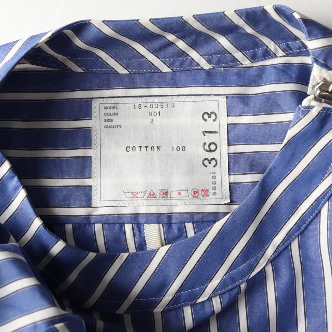 [S]사카이 블루 스트라이프 리본 반팔 롱 원피스 드레스
 상품이미지6