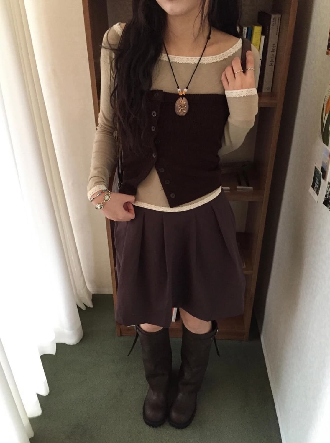 시즐 seezul 워터 빈티지 이너 티셔츠 베이지 상품이미지3