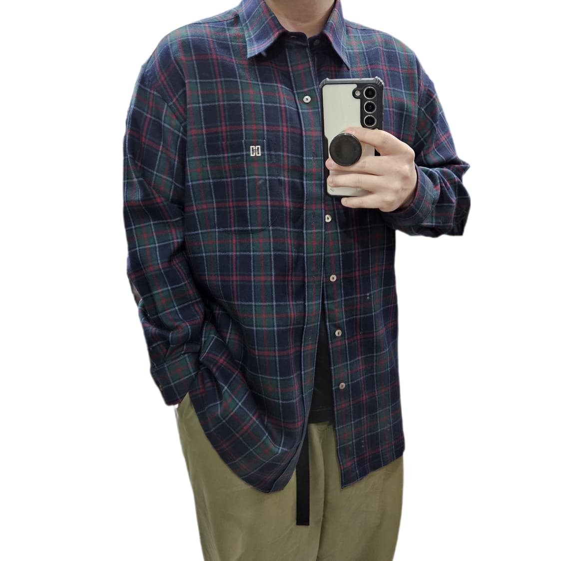 105 닥스 블랙와치 울 체크셔츠 (소매수선) 상품이미지1