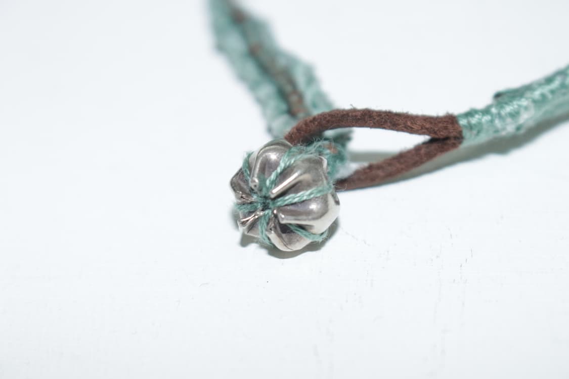 은-명주-가죽 팔찌 상품이미지1