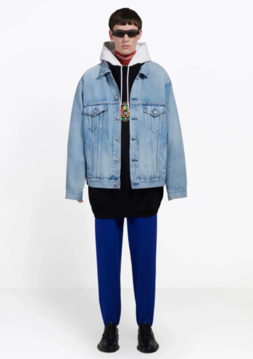 발렌시아가 레인보우 데님 자켓 XXL 정품 상품이미지4