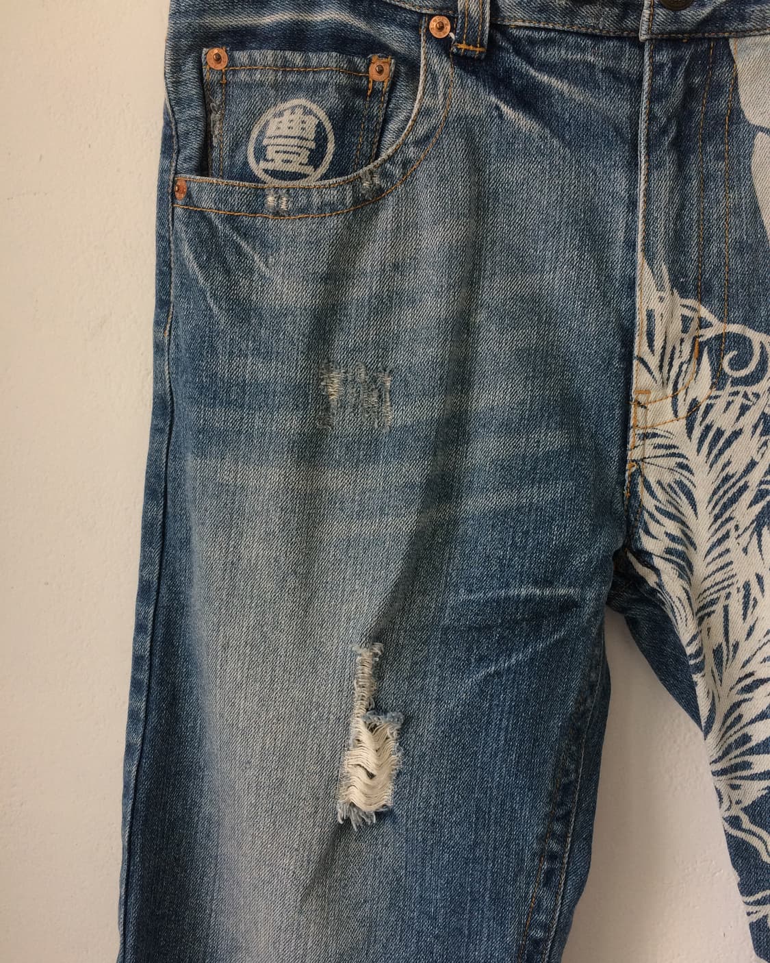 Oriental printing denim short 상품이미지4