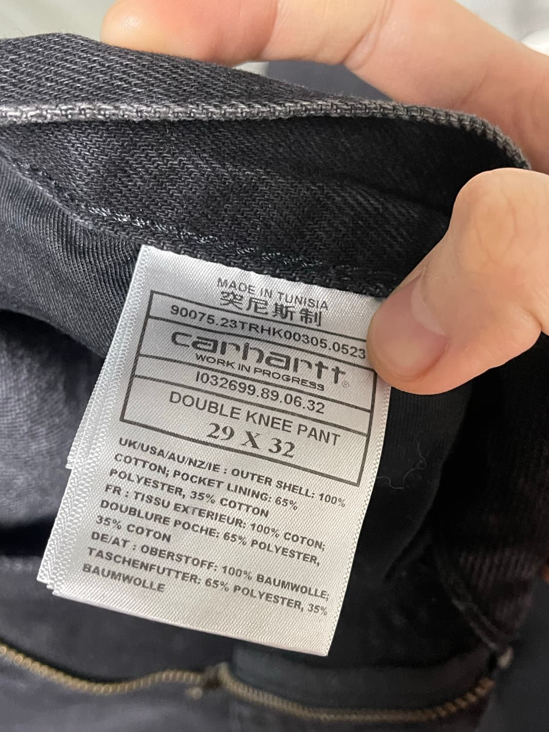 칼하트 더블 니 팬츠 29x32 흑청 상품이미지4