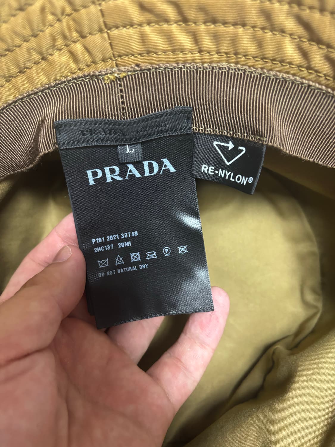 [L] 프라다 리나일론 버킷햇 코르크베이지 상품이미지6