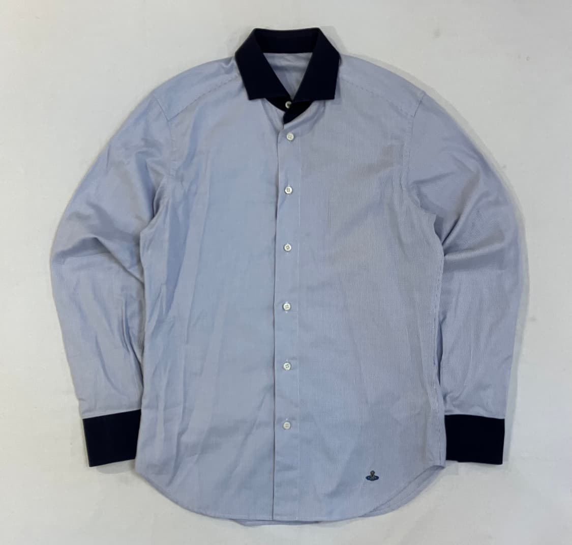 00s 비비안 웨스트우드 맨 스트라이프 클레릭 셔츠 상품이미지1