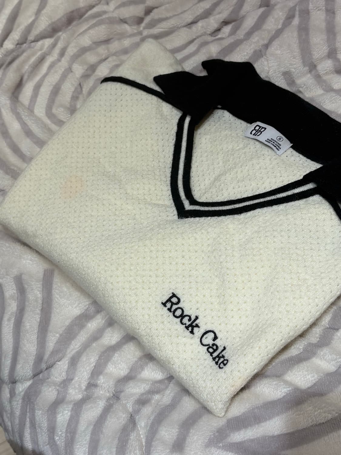 락케이크 칼라 롱슬리브니트 아이보리 상품이미지4