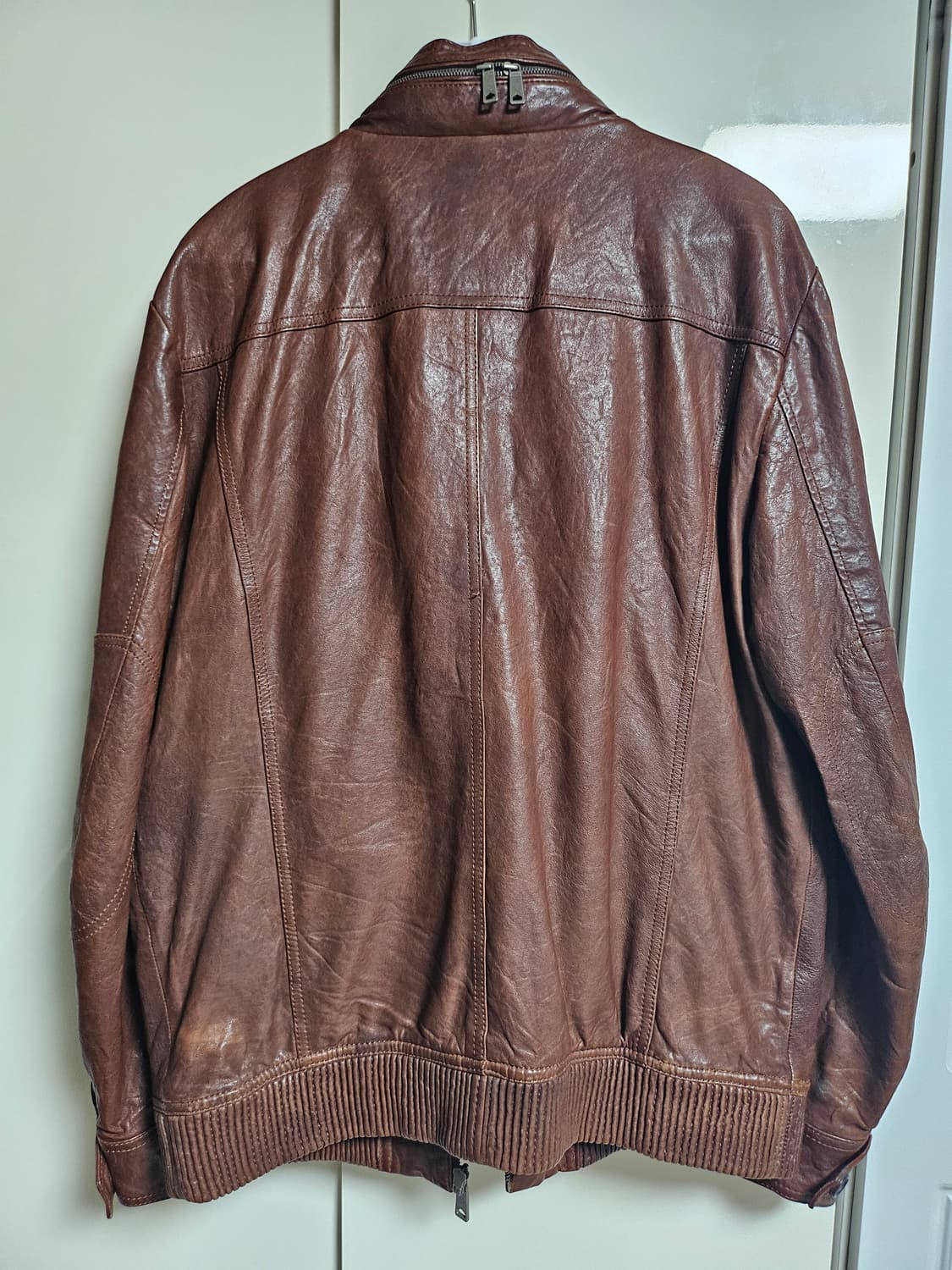 레일로드 브라운 빈티지 가죽 자켓 사이즈110(105) 상품이미지2