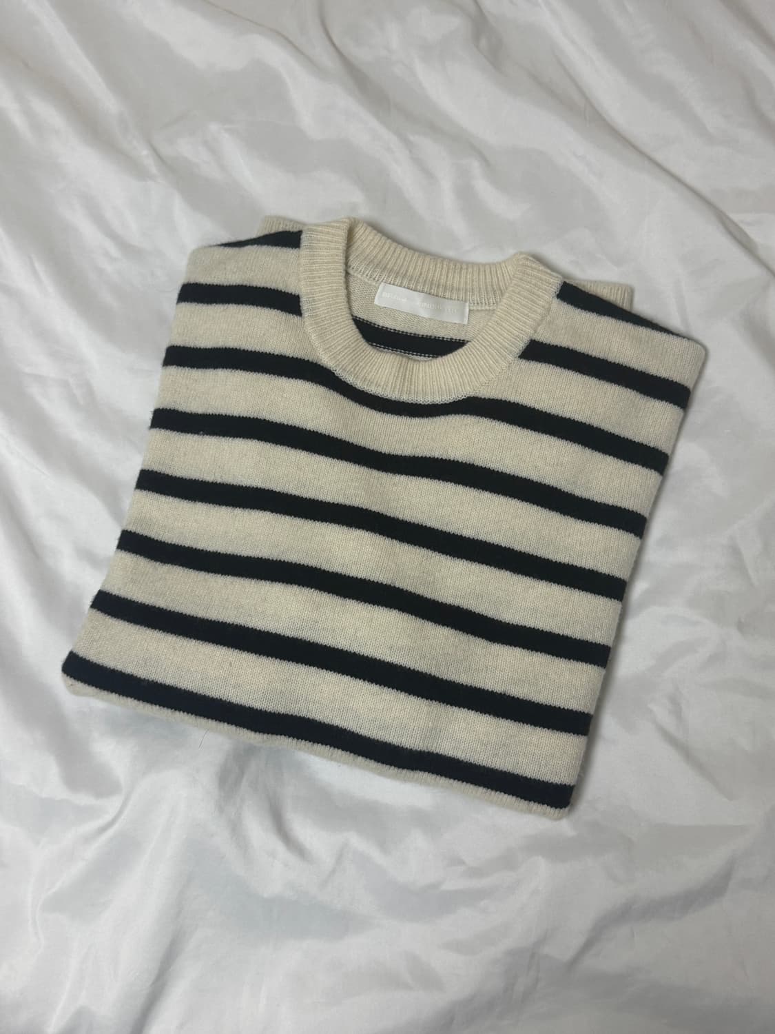 브랜디드 라운지 울 스프링 니트 아이보리 스트라이프 M 판매 상품이미지1