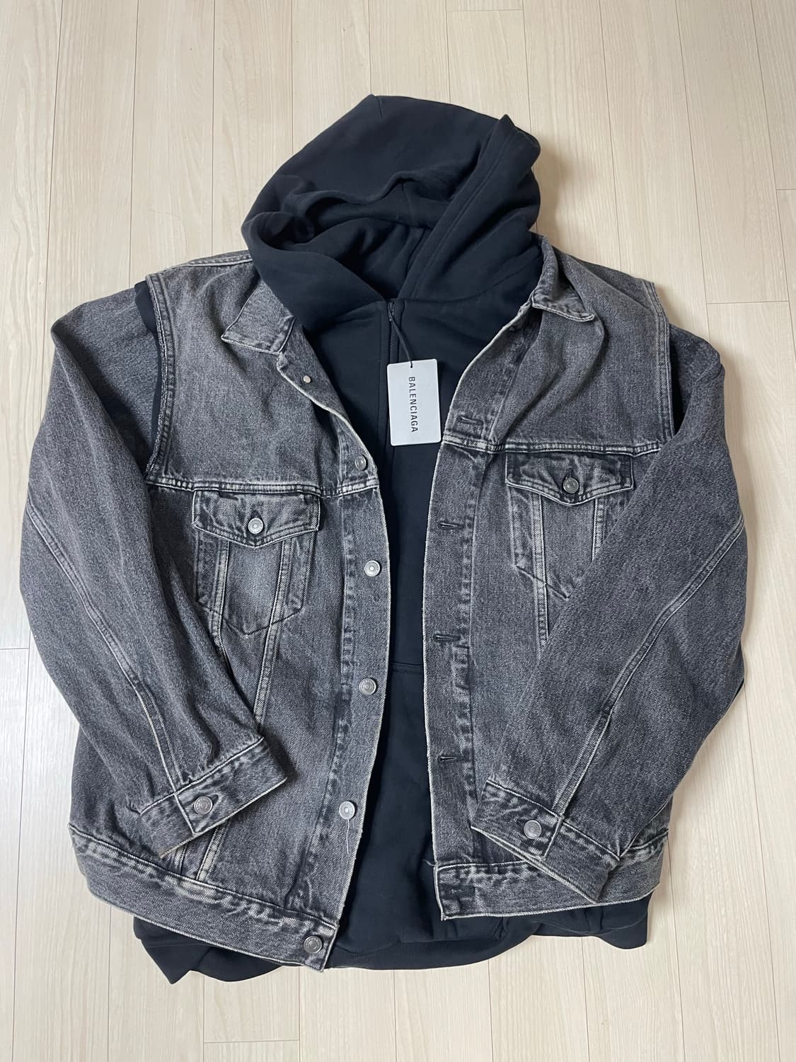 발렌시아가 블랙 트윈세트 데님 자켓 48 상품이미지3