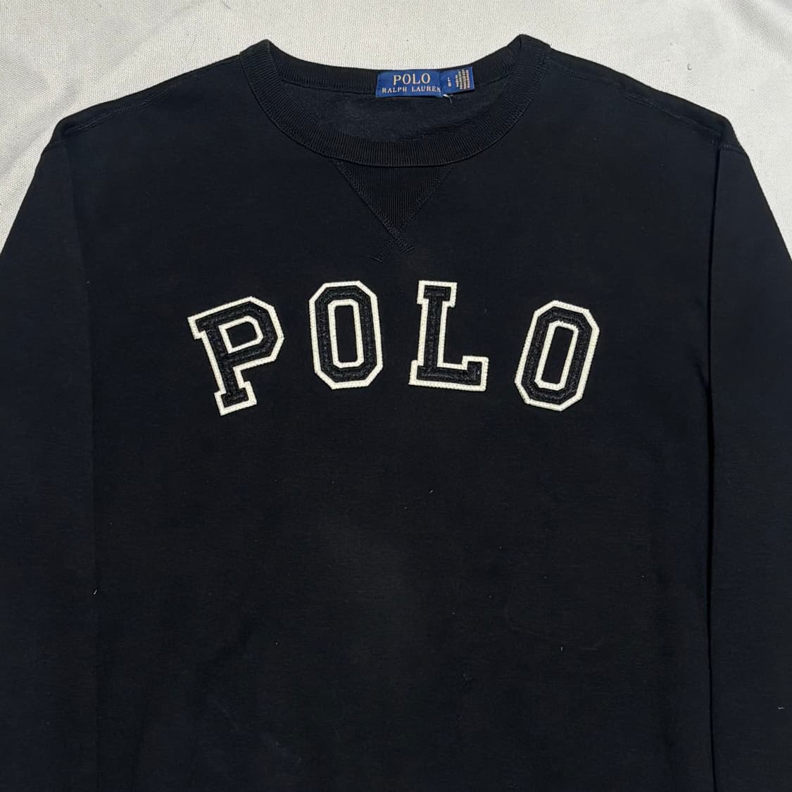 L 폴로랄프로렌 빅로고 블랙 기모 맨투맨 상품이미지1