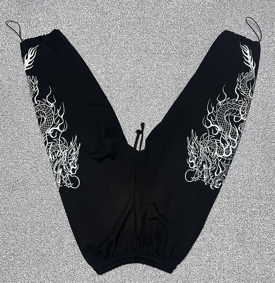 왓더파티 Dragon Track Pants - black 나염 상품이미지2