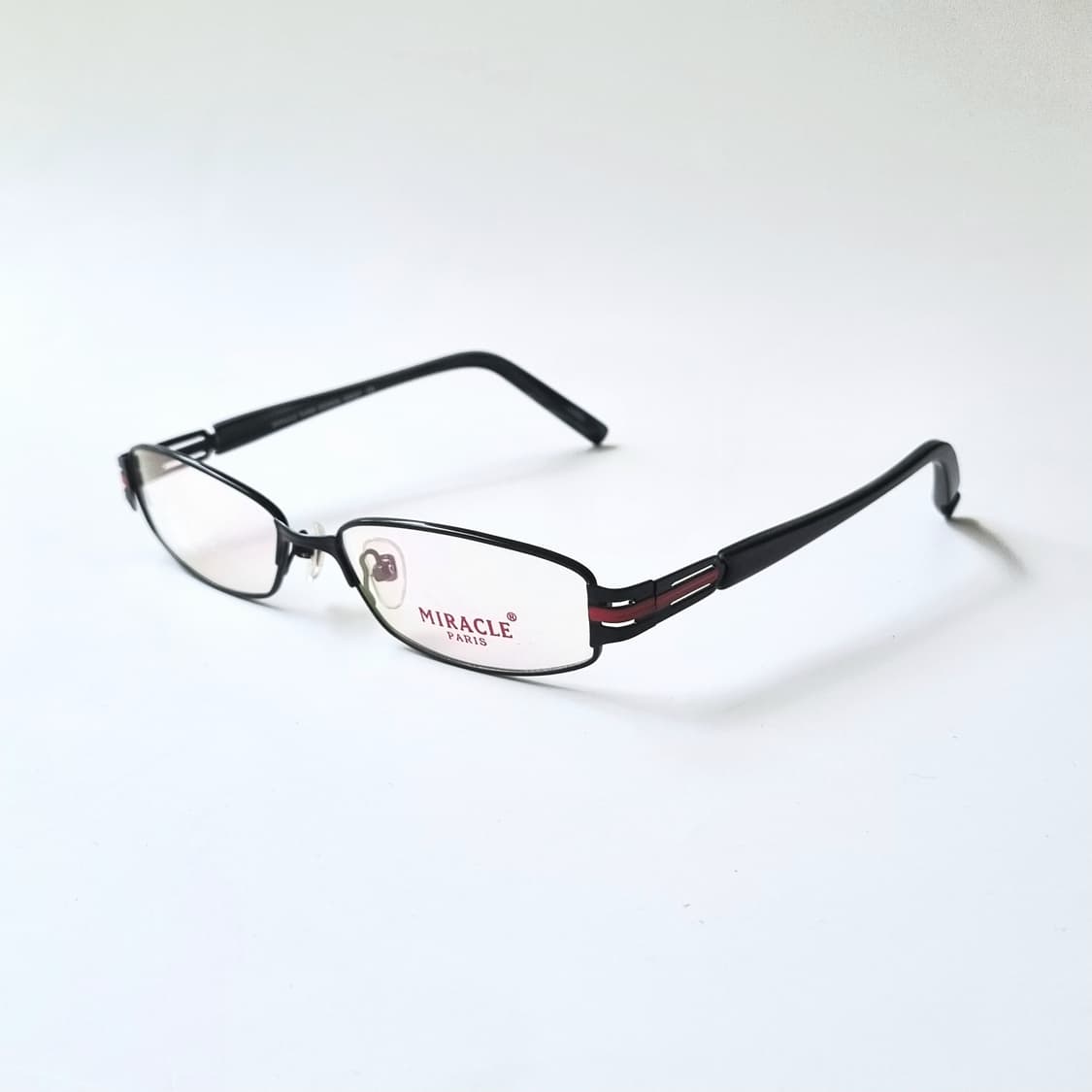 데드스탁 빈티지 무드 블랙 & 레드 슬림 메탈 안경테 797 상품이미지2