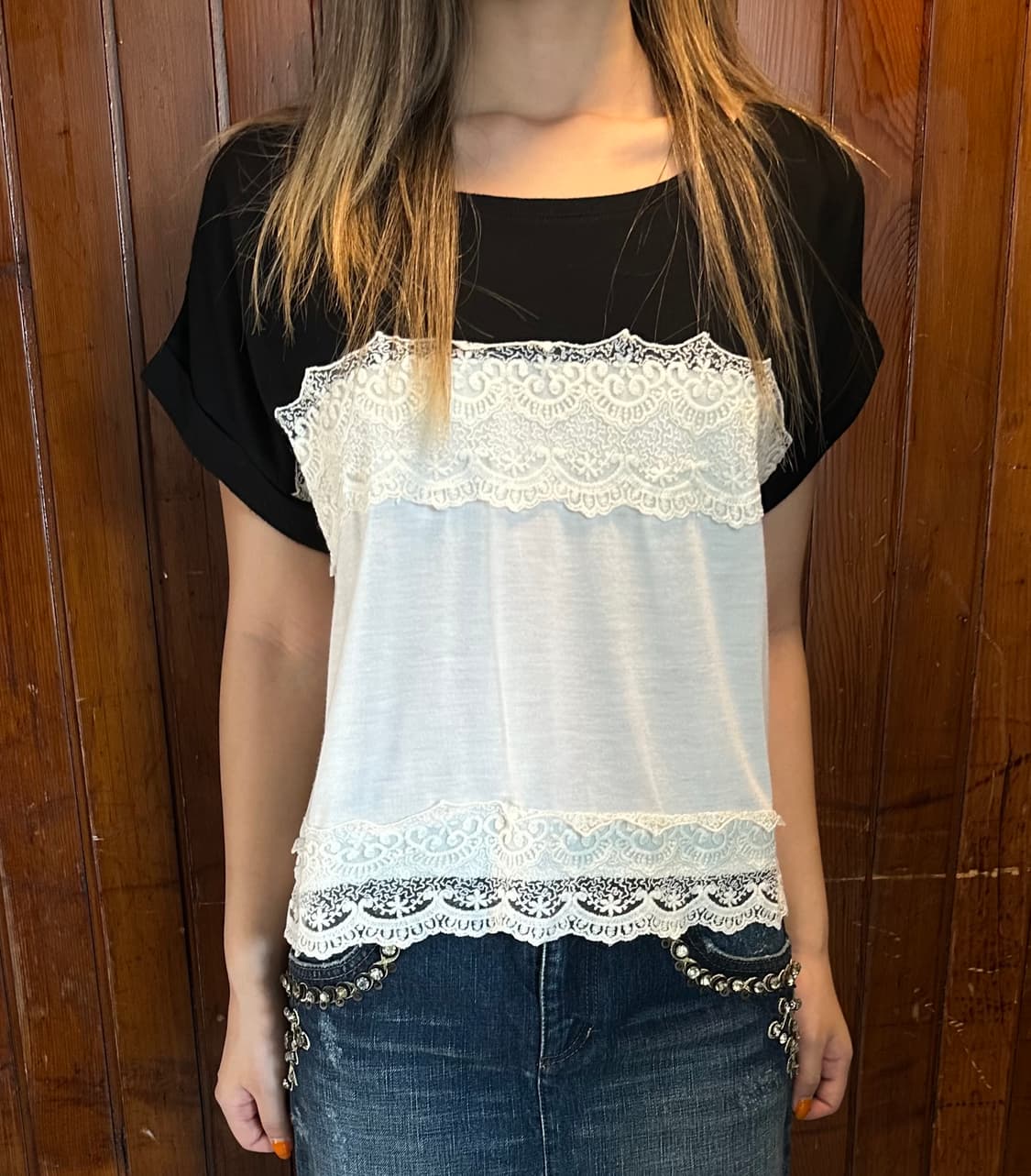 sky bomber lace tee 상품이미지2