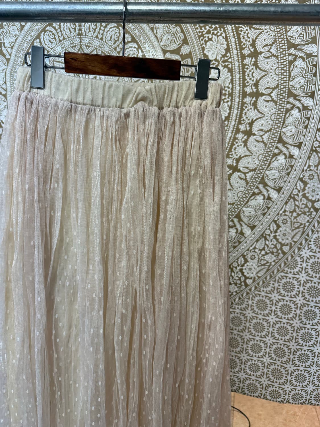 빈티지 여성 도트 밴딩 롱 스커트 (Z1019) 상품이미지4