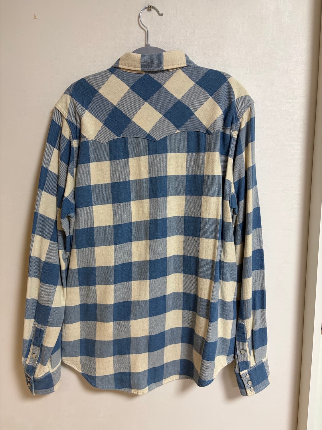 [L] 더블알엘 rrl 버팔로 웨스턴 셔츠 인디고 크림 상품이미지2