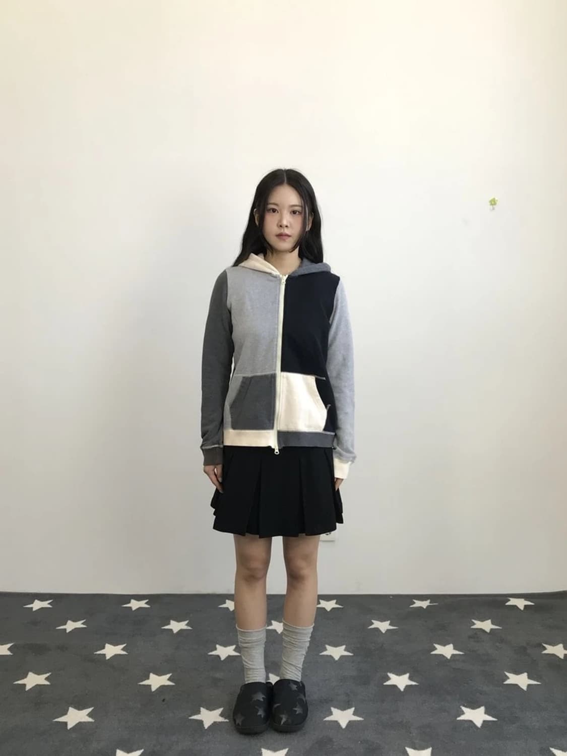 X-girl Patchwork Zip Hoodie 상품이미지2