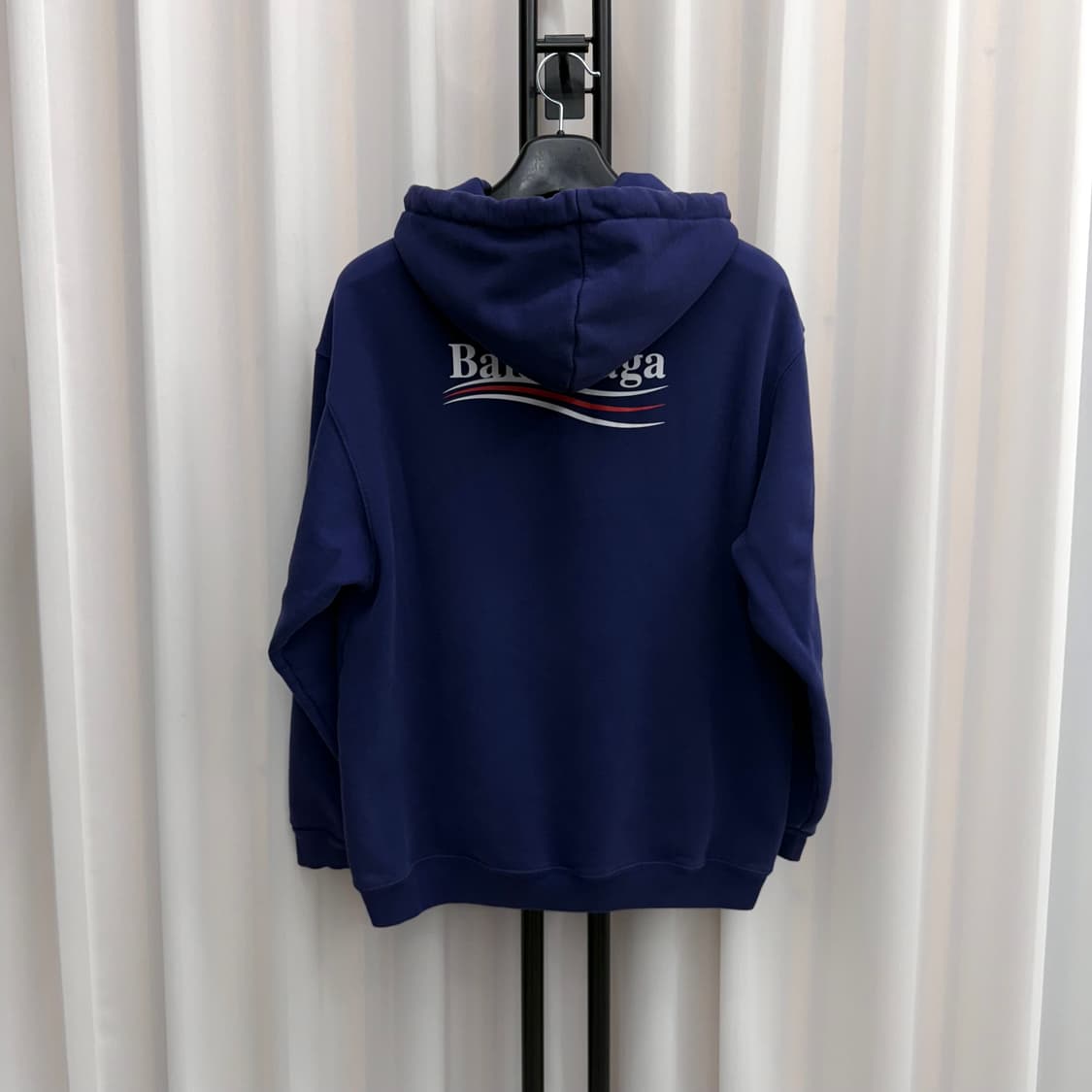 [M] 발렌시아가 웨이브로고 후드티 네이비 상품이미지2