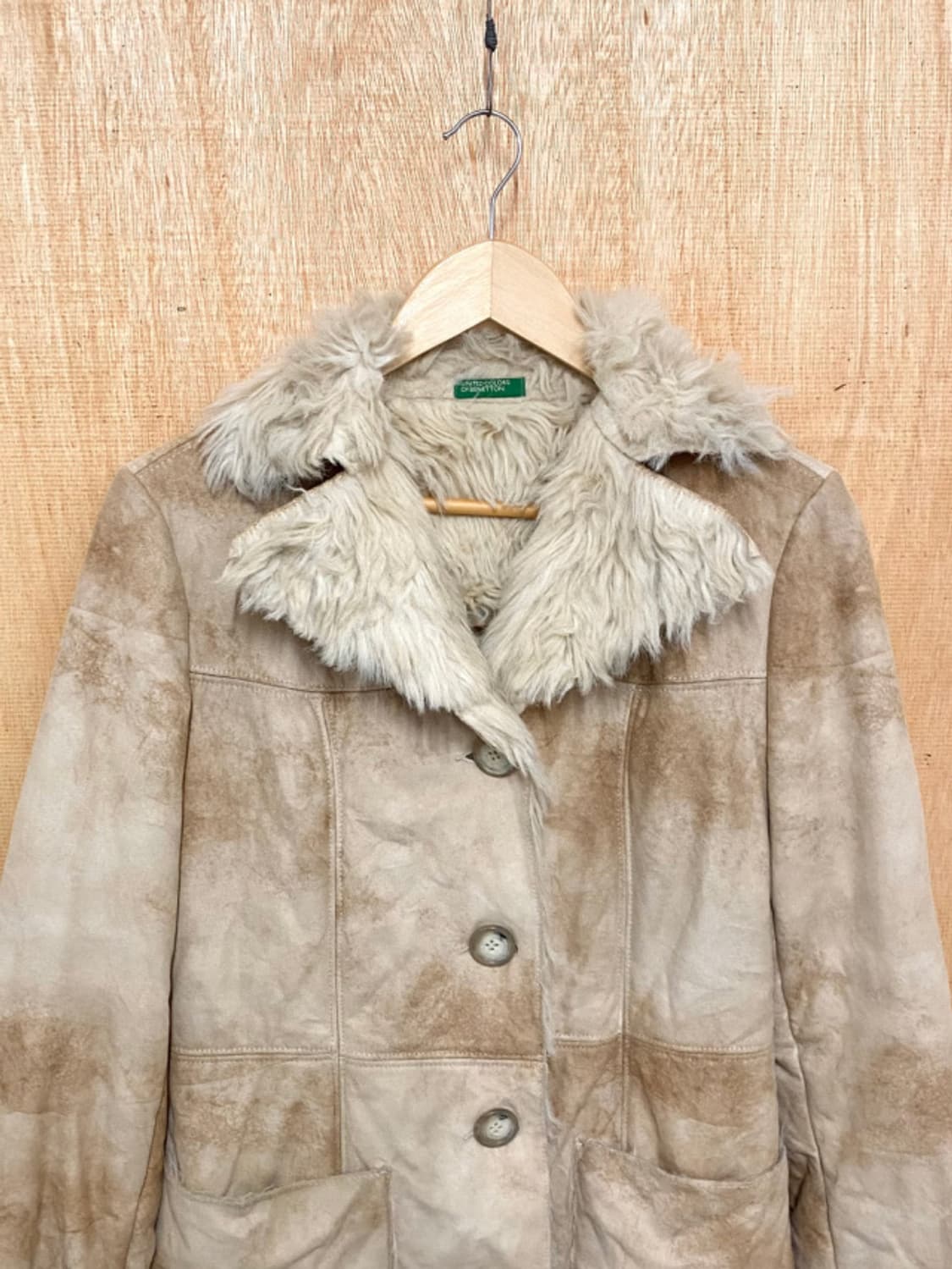 BENETTON suede fur coat 베네통 퍼 무스탕 코트 상품이미지5