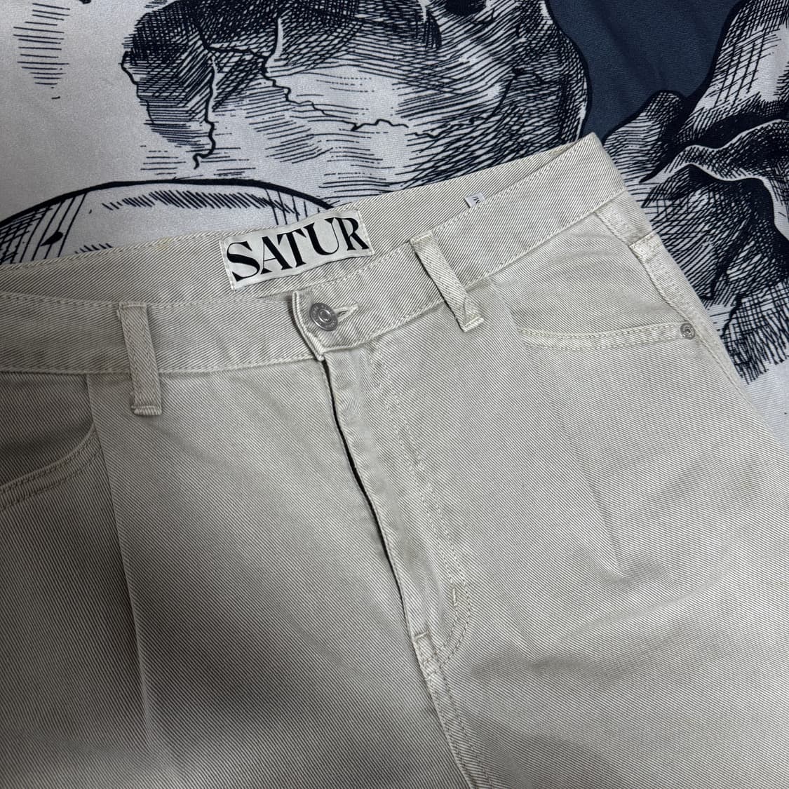 satur 새터 피그먼트 데님팬츠 M사이즈 상품이미지2