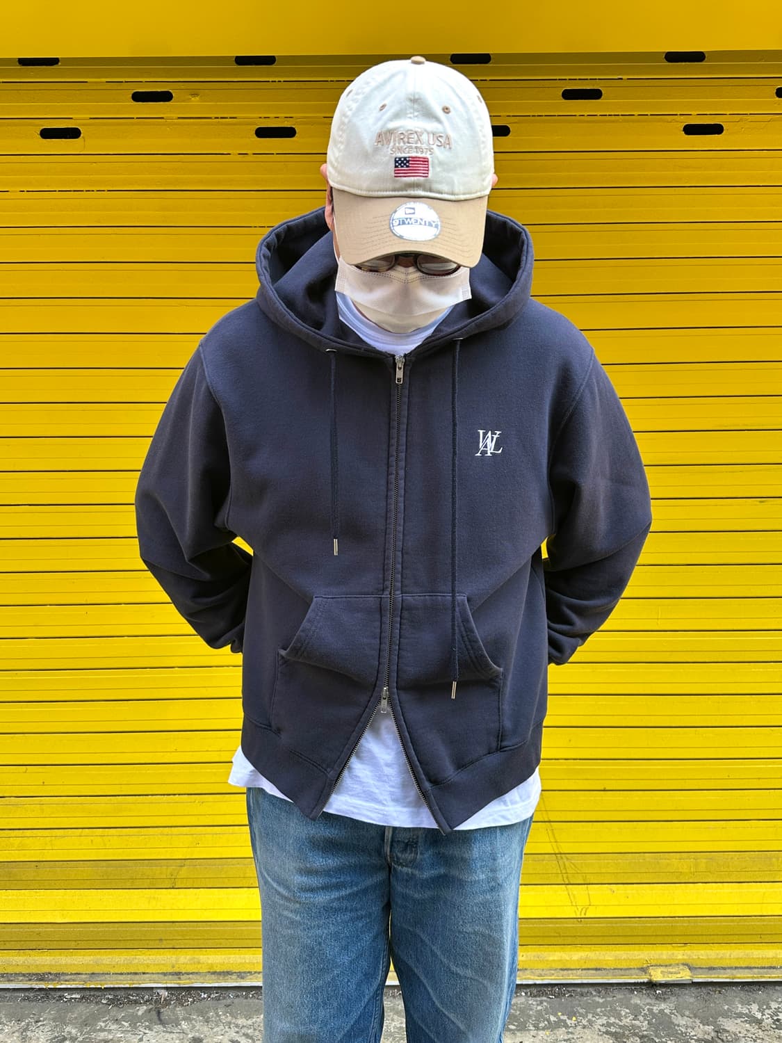 우알롱 2way 후드집업 네이비 M 상품이미지1