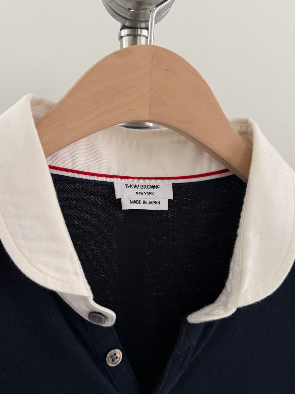 Thom Browne 톰브라운 4-바 네이비컬러 카라니트 상품이미지4