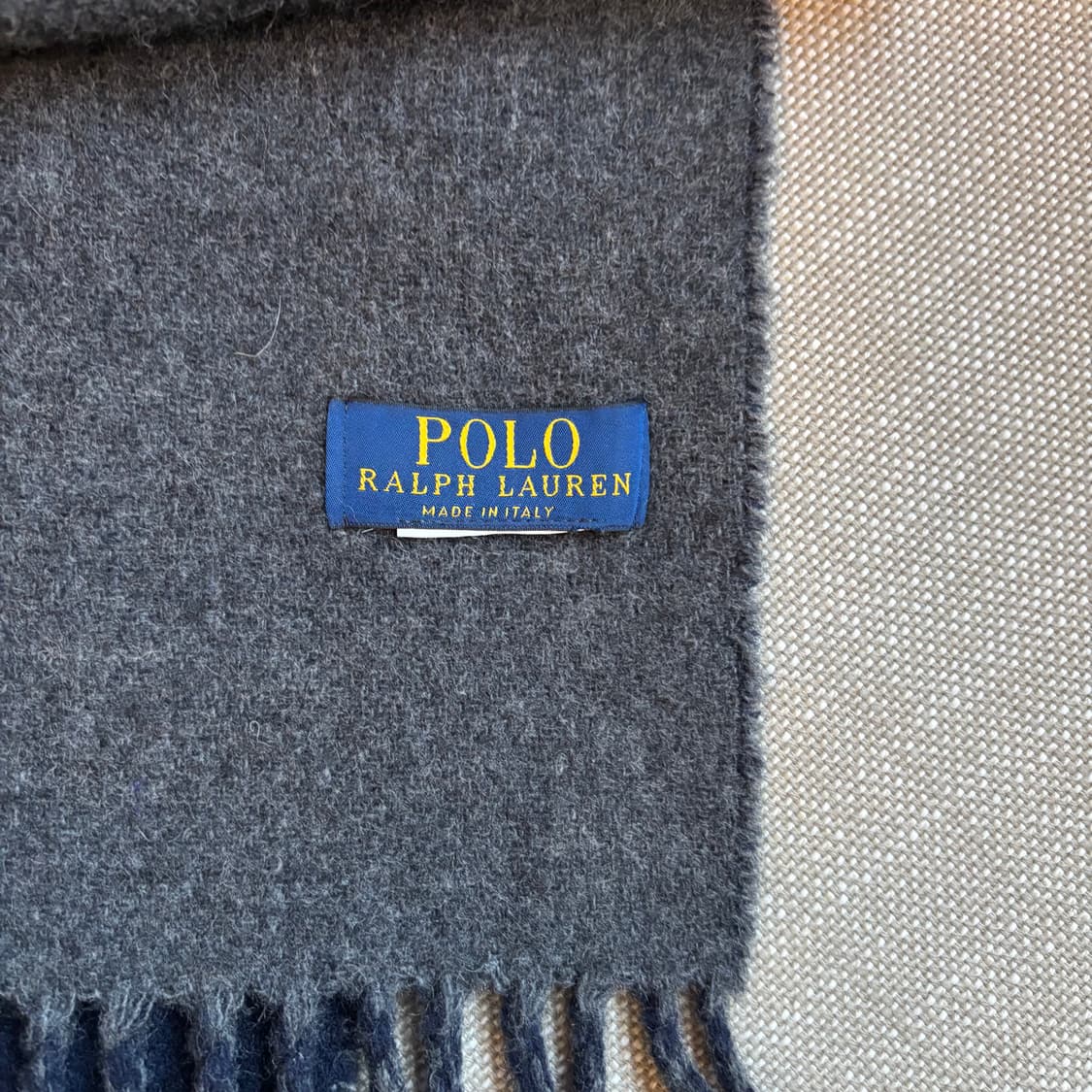 폴로 랄프로렌 양면 머플러 네이비/그레이 목도리 상품이미지6