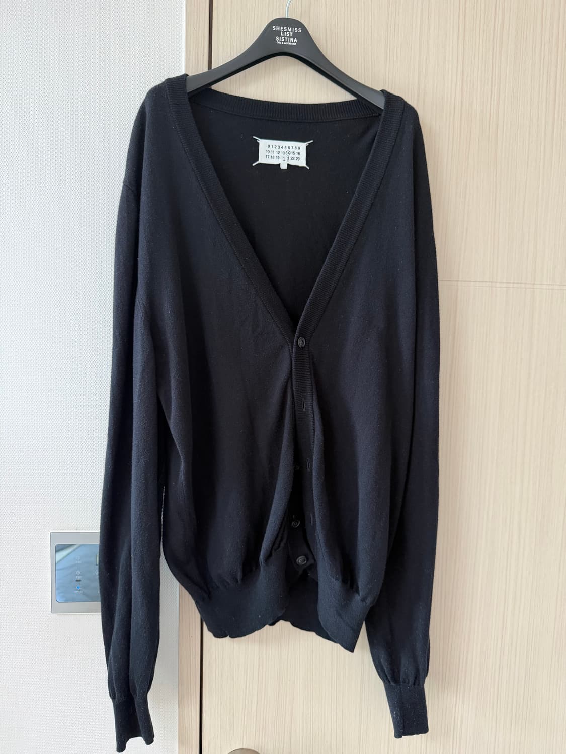 마르지엘라 엘보패치 가디건 블랙 L사이즈 상품이미지1