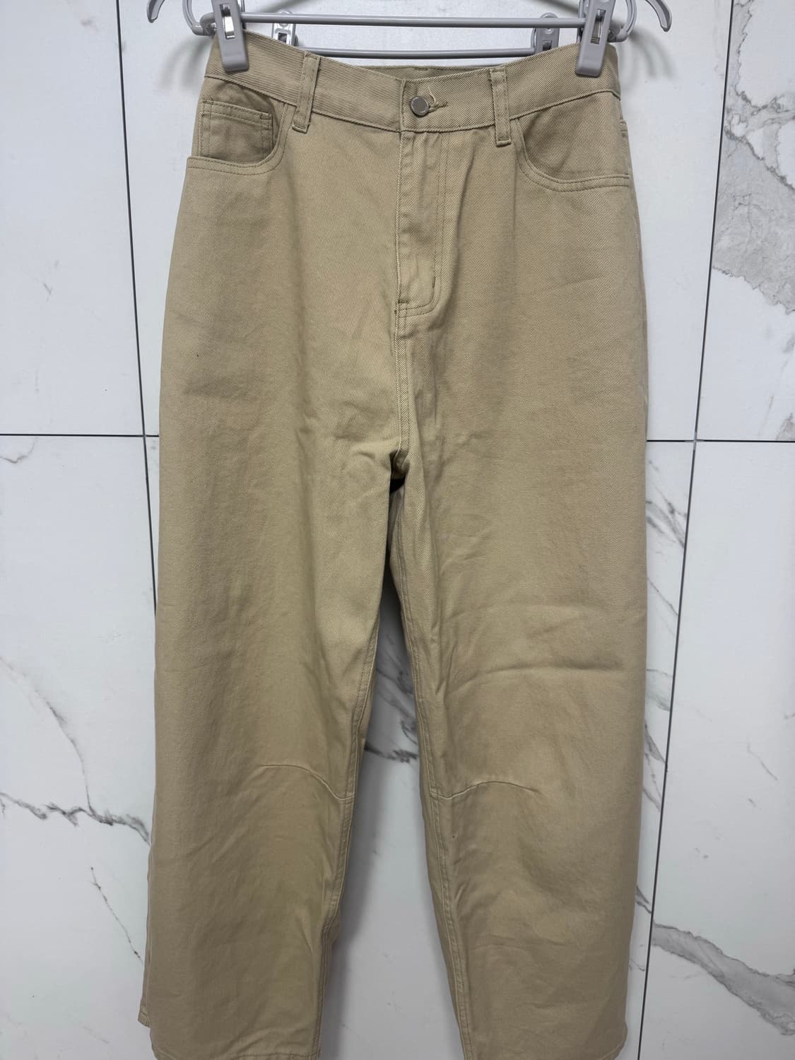 시그니처 와이드 커브드 다트 코튼 팬츠 m 상품이미지2