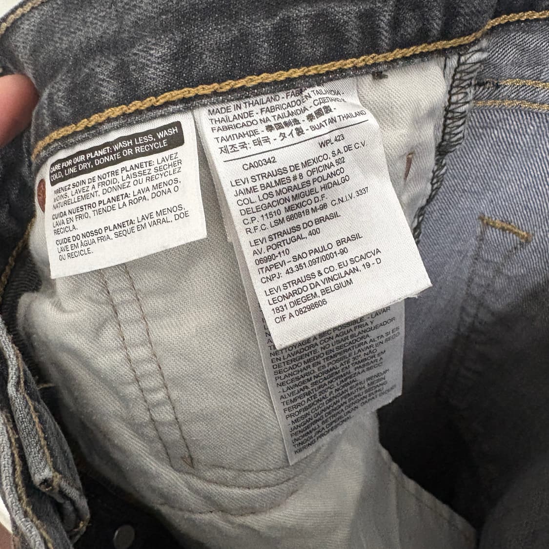 리바이스 501 그레이 워시드 데님팬츠 / W34, L34 상품이미지8