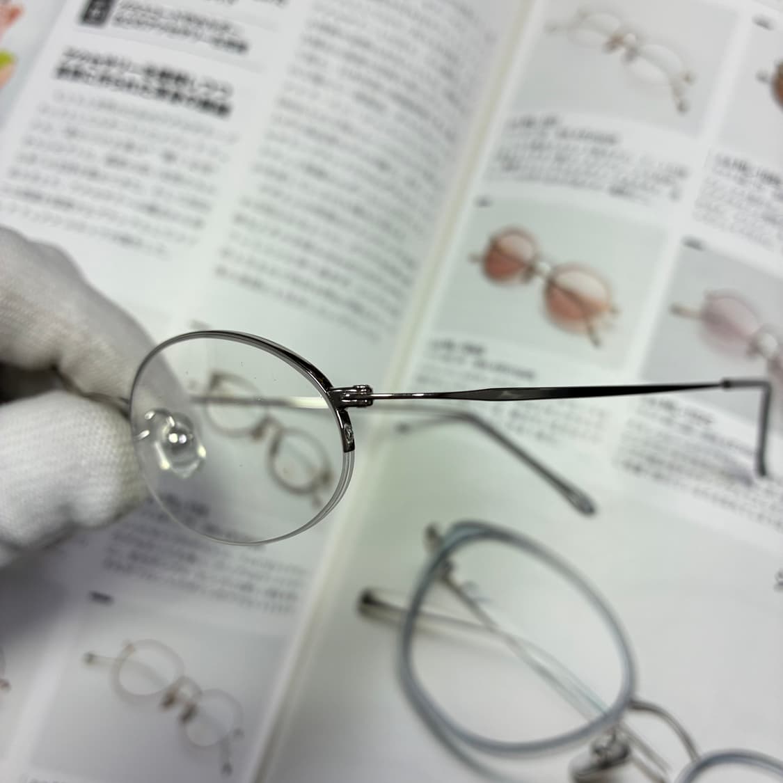 SANTA MONICA 산타모니카 티타늄 실버 반무테 일본 안경 상품이미지3