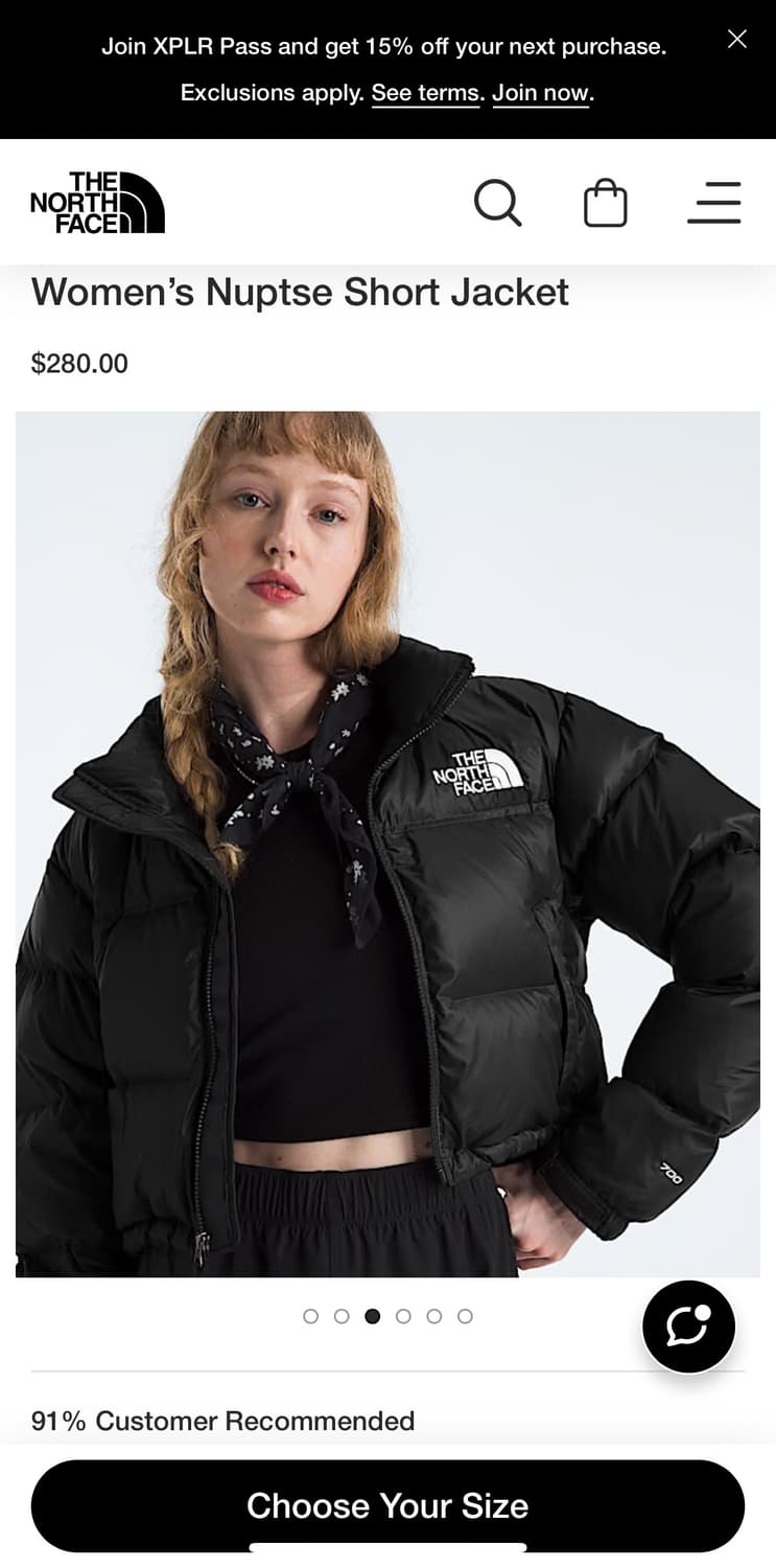 노스페으스 우먼 크롭 눕시  S  상품이미지9