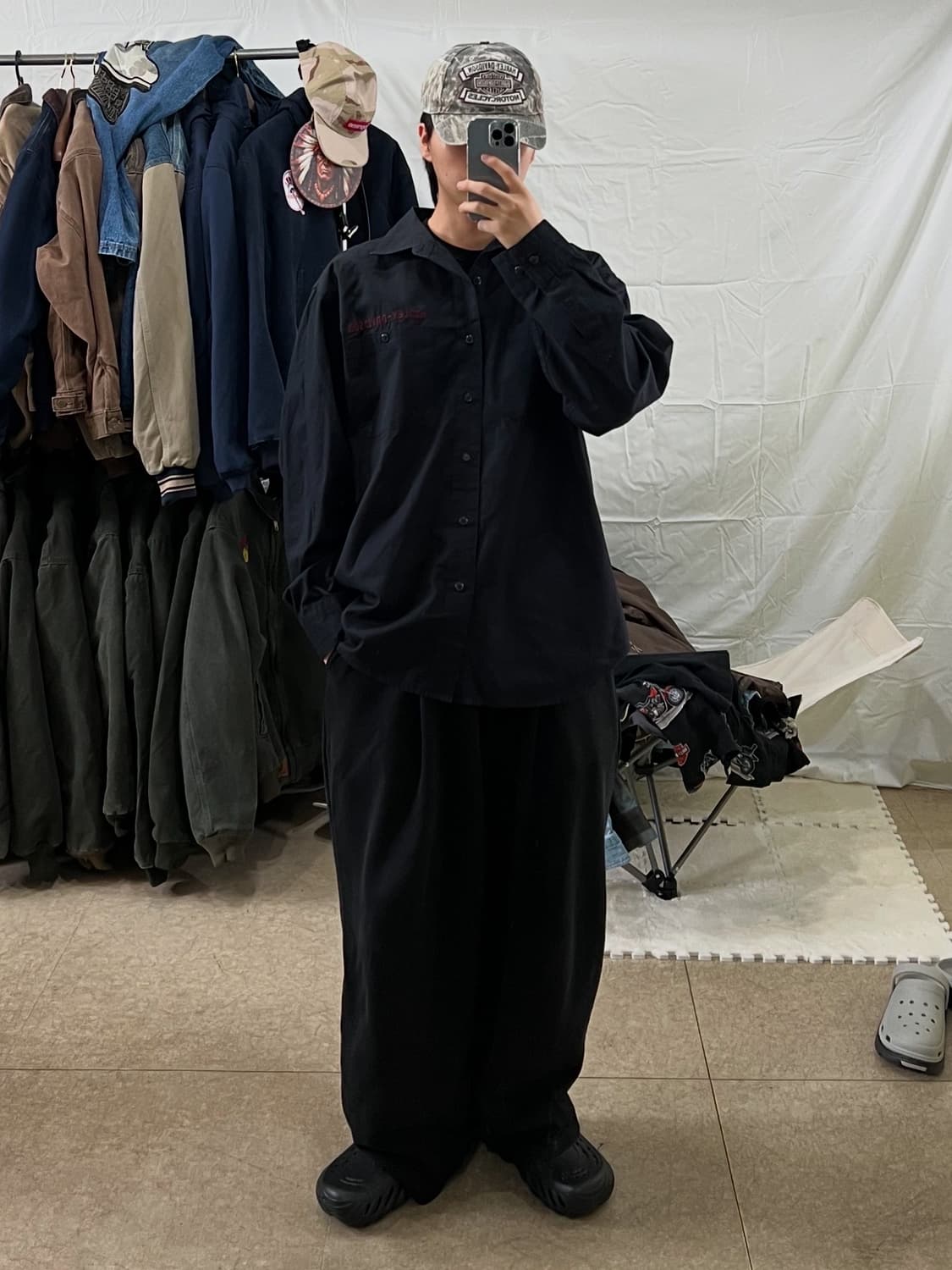 할리데이비슨 스컬 워크셔츠 상품이미지3
