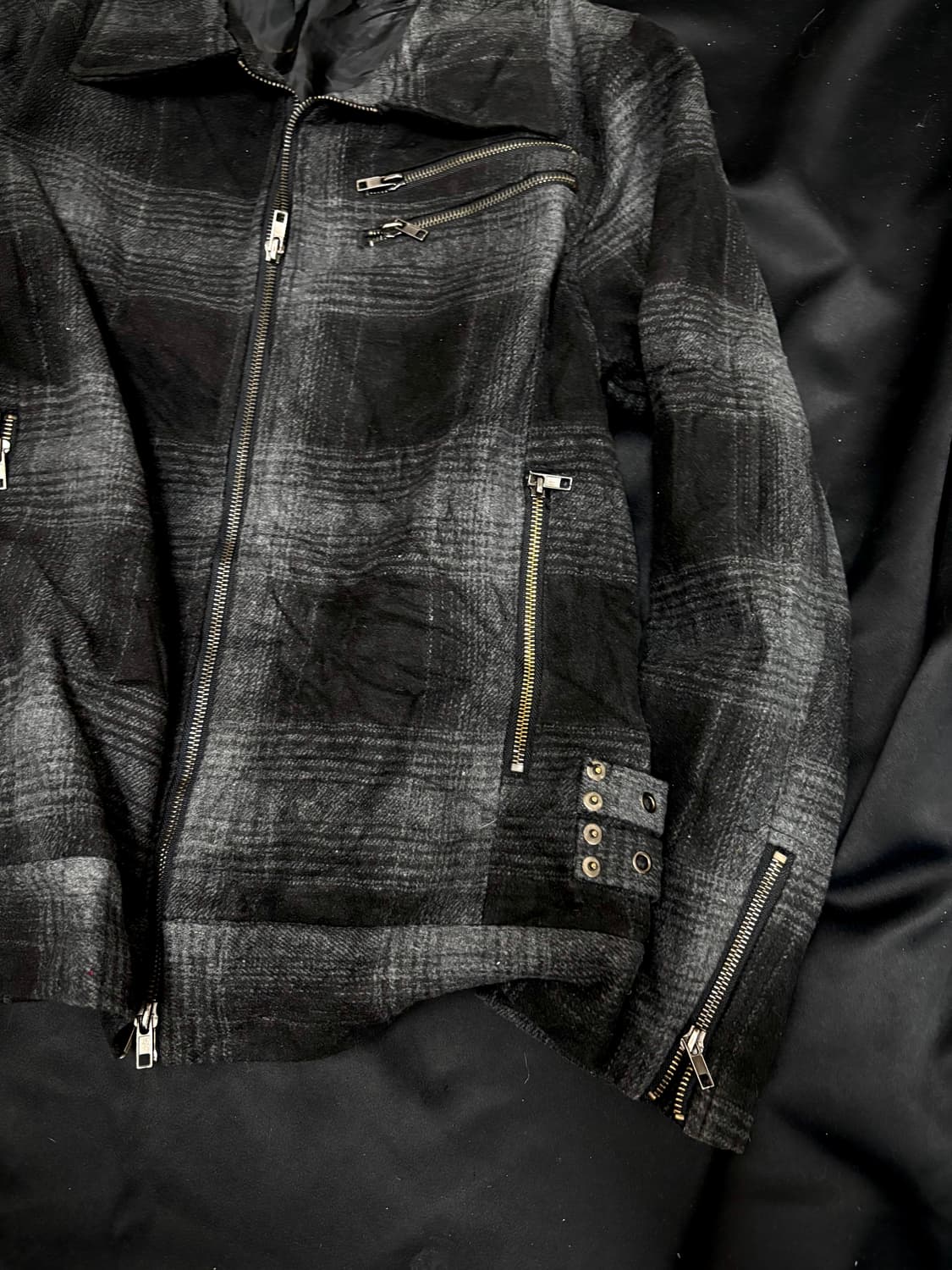 Black Check Double Zip&Buckle Detail Rid 상품이미지5