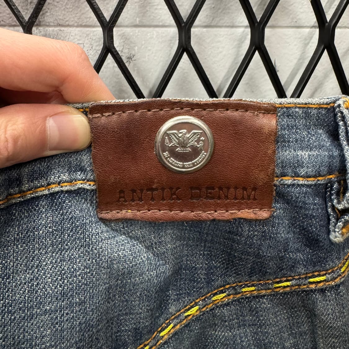 00s USA VINTAGE 데님 팬츠 후면 멀티컬러 자수 포인트 중청 상품이미지6