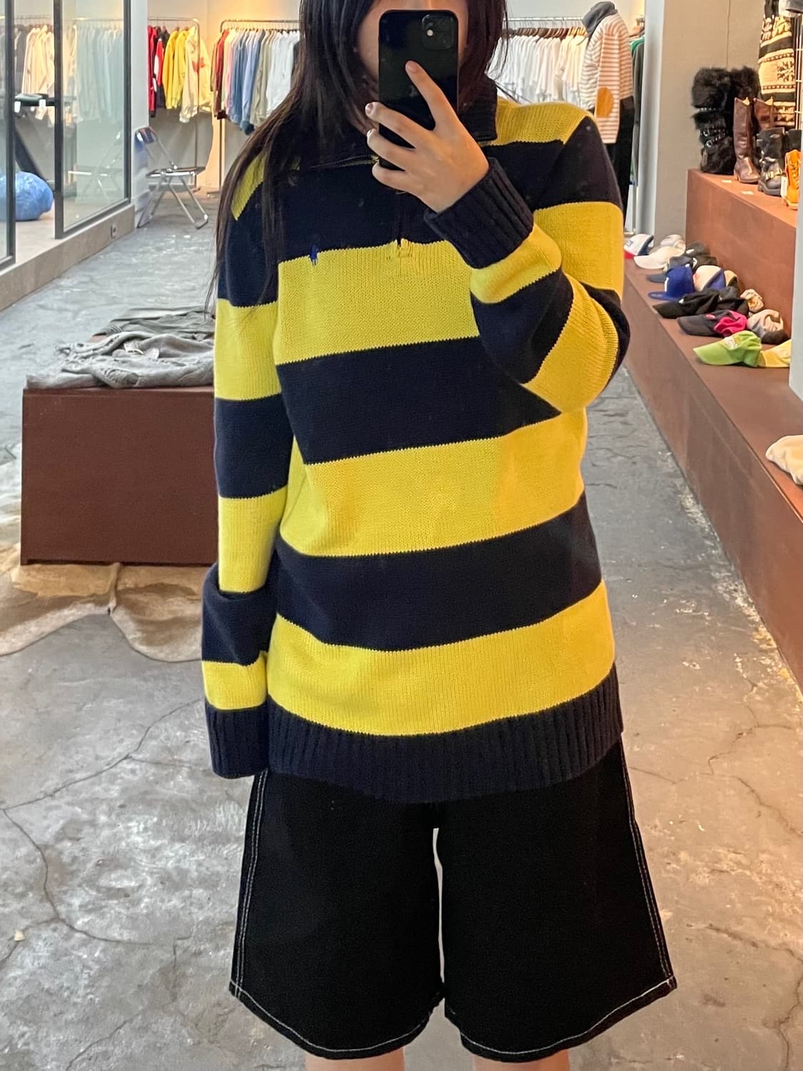 폴로 랄프로렌 스트라이프 반집업 니트 H573 상품이미지1
