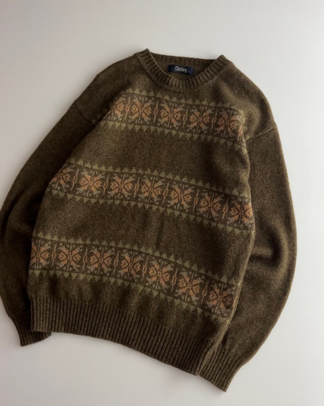 클로딩 빈티지 패턴 울 니트 상품이미지2