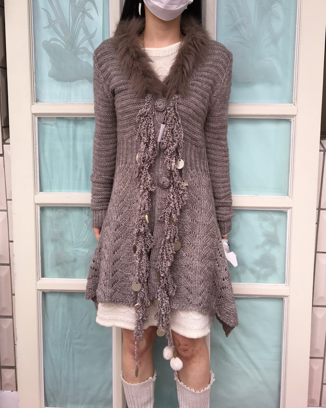 Fur trimming knit cardigan 상품이미지7