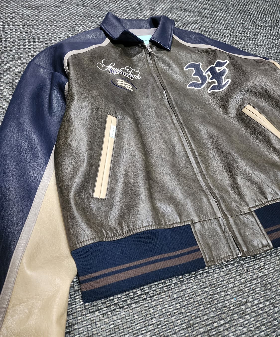 인스턴트펑크 레더 블루종 자켓 상품이미지6